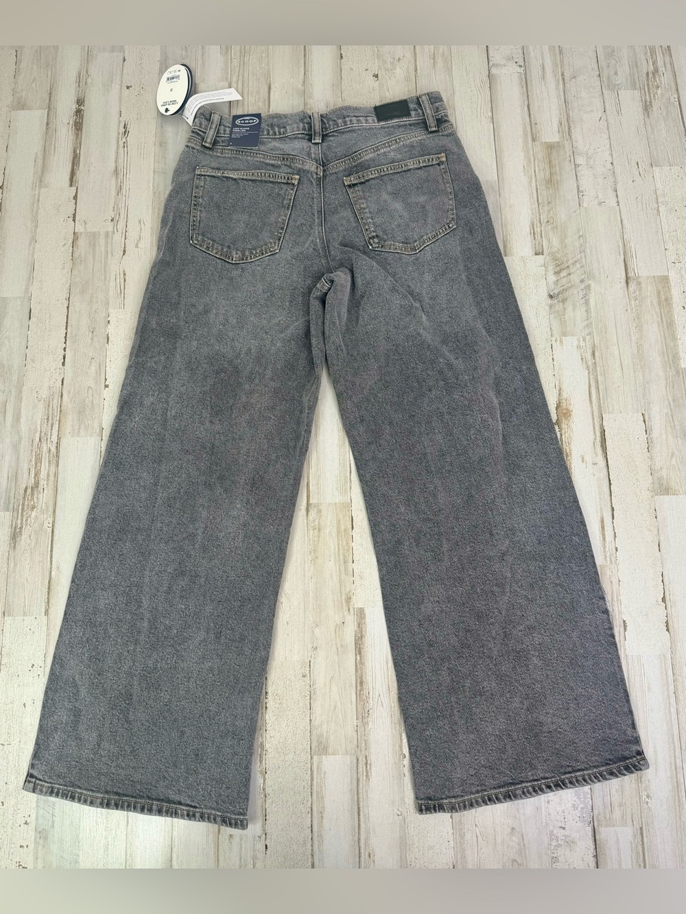 NWT Scoop Jeans Womens 2 (32x29) Gray Relaxed Wide Leg Slung High Rise - Picture 8 of 10